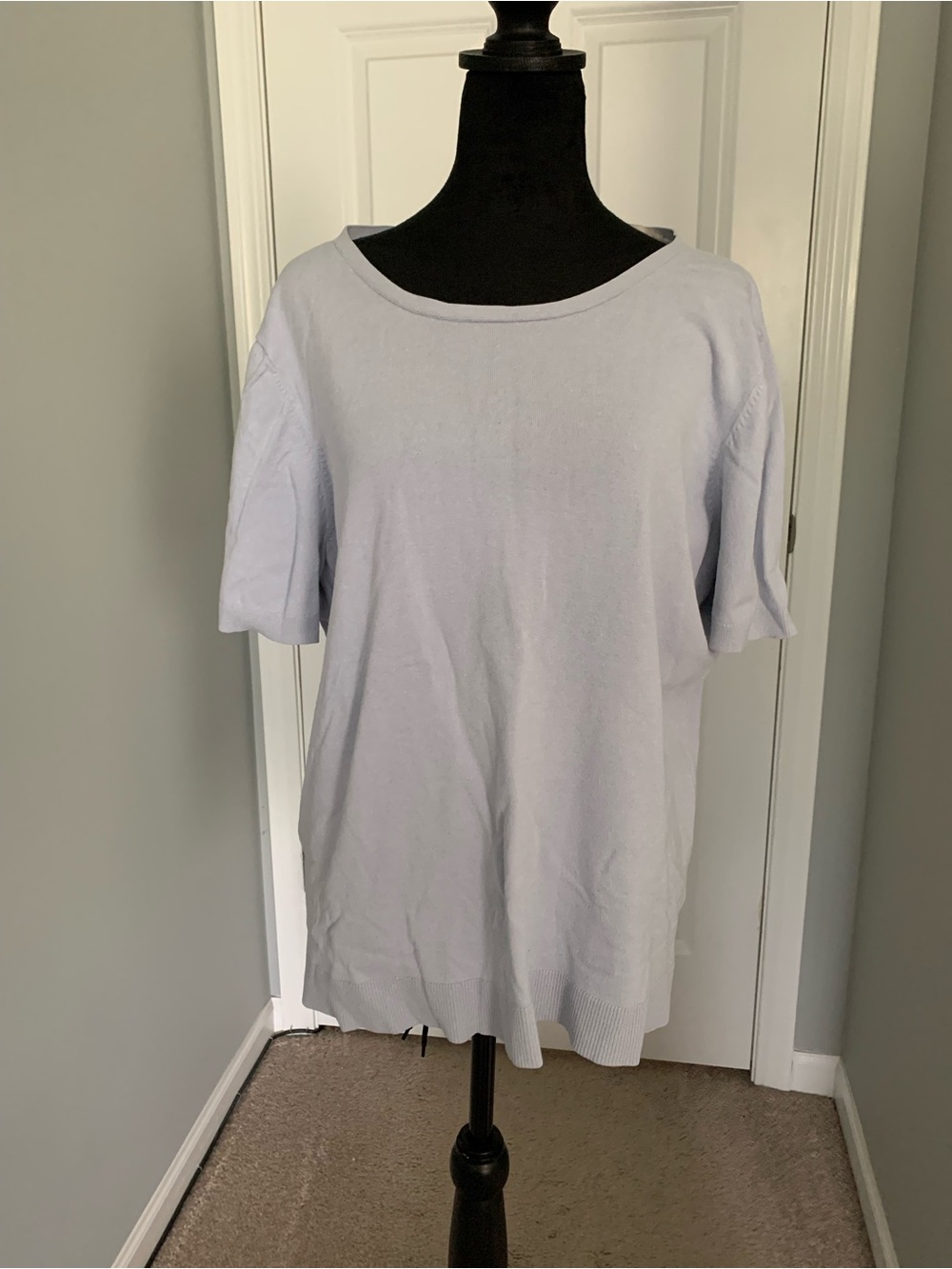 LOFT Pale Blue Short Sleeve Knit Top